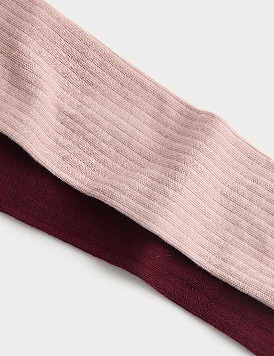 2er-Pack gerippte Strumpfhosen mit hohem Baumwollanteil (2–14 J.)