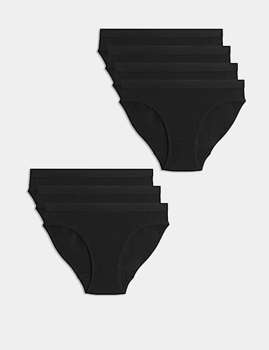7 Pack Cotton Plain Bikini Knickers (5-16 Yrs)