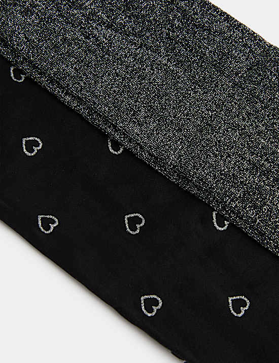 2 Pack Black Sparkly Tights (2-14 Yrs)
