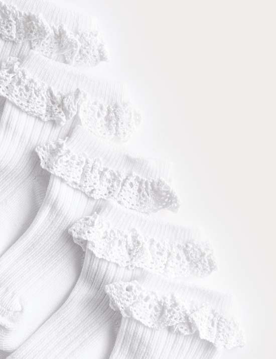 5 Pack Cotton Rich Frill Baby Socks (0-3 Years)