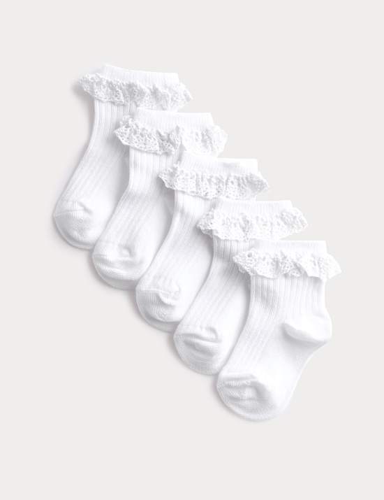 5 Pack Cotton Rich Frill Baby Socks (0-3 Years)