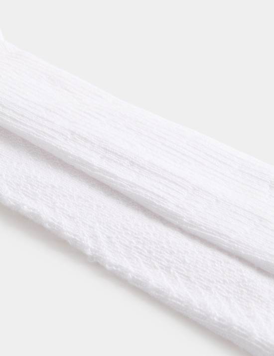 2 Pack Cotton Rich Ribbed Pelerine Tights (0-2 Yrs)