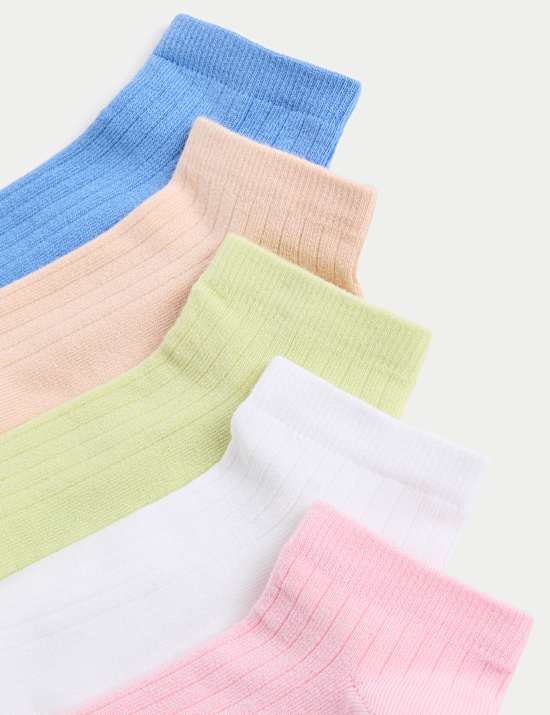 5pk Cotton Rich Ribbed Trainer Liners™ (6 Small - 7 Large)