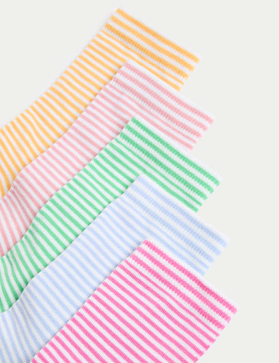 5p Striped Cotton Rich Socks (6 Small-7 Large)