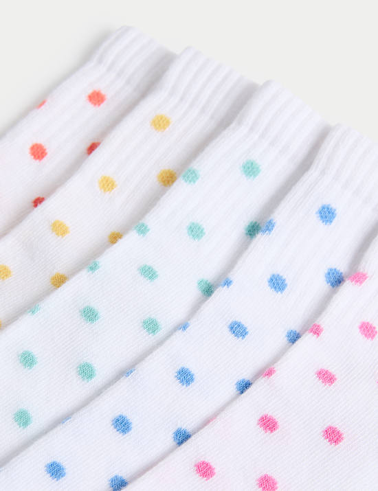 Ριγέ αθλητικές κάλτσες με υψηλή περιεκτικότητα σε βαμβάκι, σετ των 5 (6 Small - 7 Large)