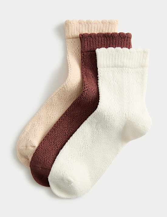 3pk Cotton Rich Pelerine Socks (6 Small - 7 Large)