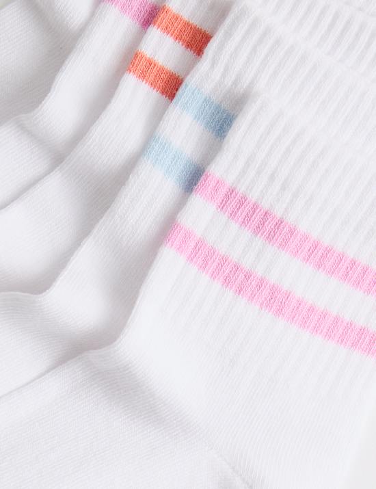 Lot de 5 paires de chaussettes mi-longues &agrave; rayures hauteur cheville (du 23 au 40,5)