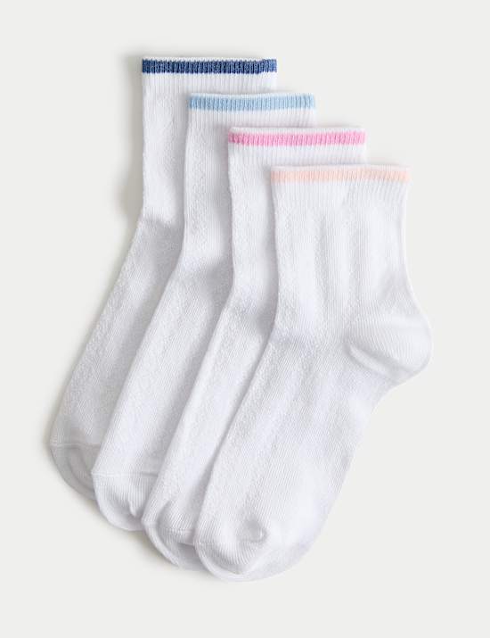 4 Pack Striped Pelerine Cotton Rich Socks (6 Small - 7 Large)