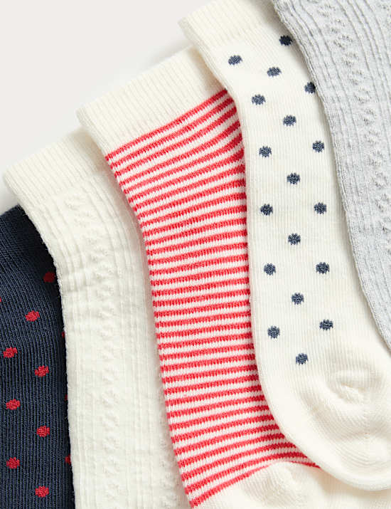 5 Pack Cotton Rich Striped Trainer Liners&trade;