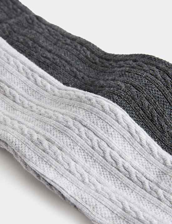 2 Pack Cotton Rich Cable Tights (2-14 Yrs)