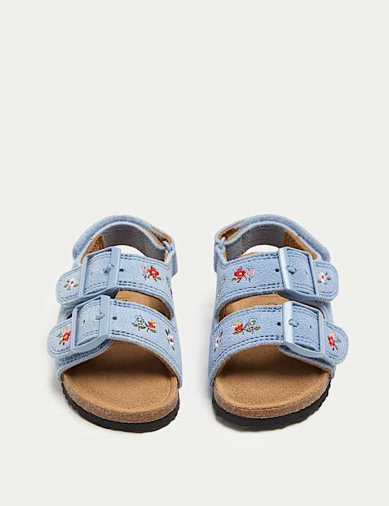Kids' Mini Me Suede Footbed Sandals (3 Small - 4 Small)