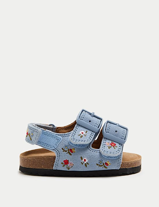 Kids' Mini Me Suede Footbed Sandals (3 Small - 4 Small)