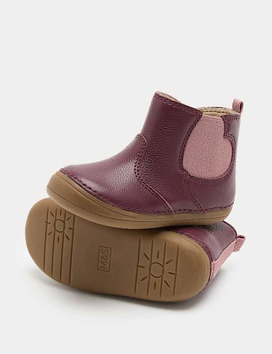 First Walker Leather Heart Chelsea Boots (2 Small - 5 Small)