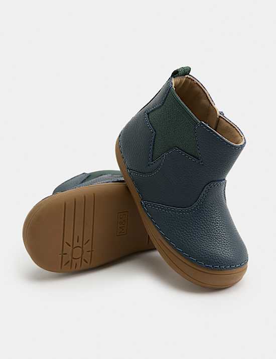 Chelsea-Stiefel f&uuml;r Kinder aus Leder, zum Laufenlernen (17,5&ndash;21,5)