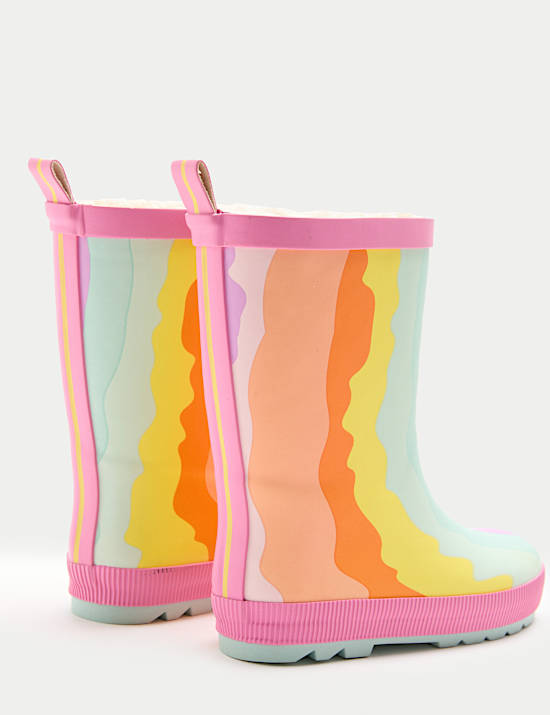 Kids’ Wavy Patterned Wellies (4 Small - 2 Large)