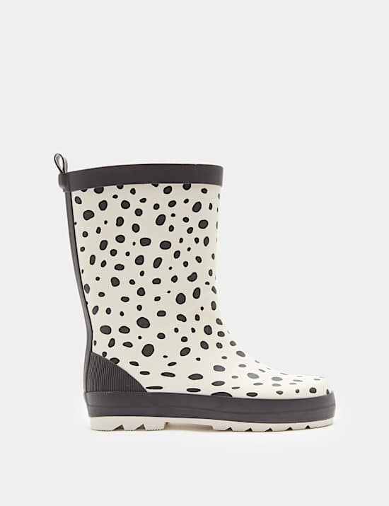 Kids' Waterproof Dalmation Wellies (4 Small - 2 Large)