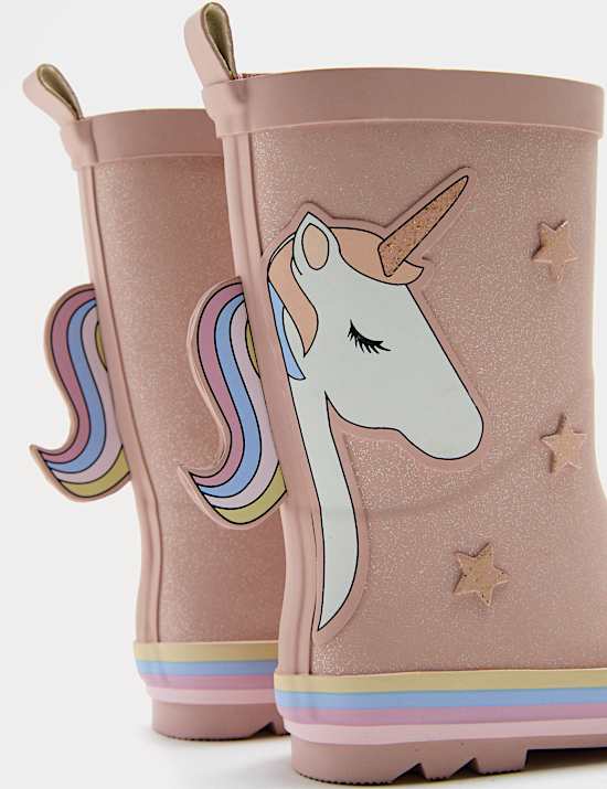 Kids' Unicorn Wellies (4 Small - 2 Large)