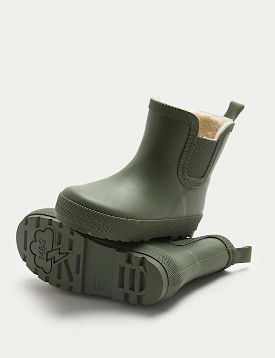 Kids' Warm Lined Chelsea Wellies (3 Small - 2 Large)