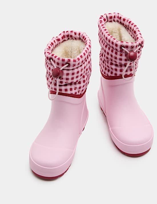 Kids' Quilted Check Cuff Wellies (4 Small-2 Large)