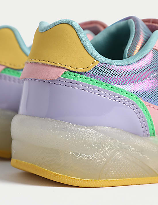 Kids' Light Up Colour Block Riptape Trainers (4 Small - 2 Large)