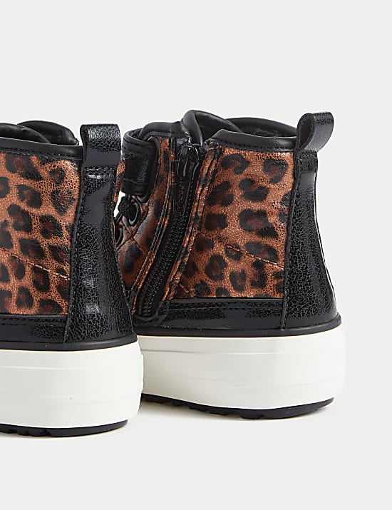 Kids' Freshfeet Animal Print High Top Trainers (4 Small - 6 Large)