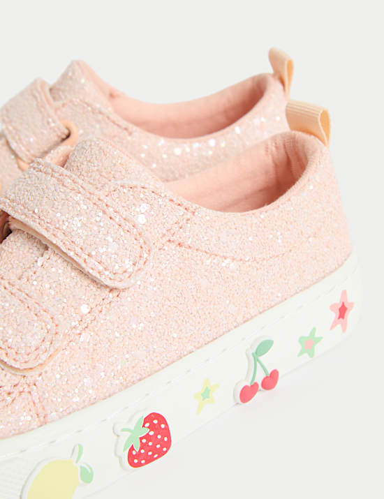 Glitzer-Turnschuhe mit Klettverschlussriemen für Kinder (20,5–32)