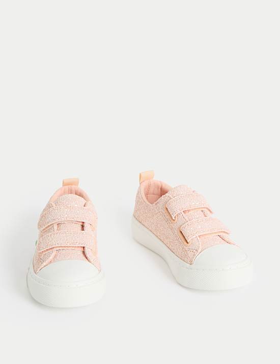 Glitzer-Turnschuhe mit Klettverschlussriemen für Kinder (20,5–32)