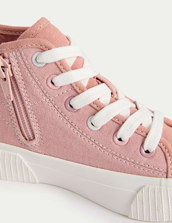 Kids' Canvas Freshfeet&trade; High Top Trainers (4 Small - 7 Large)