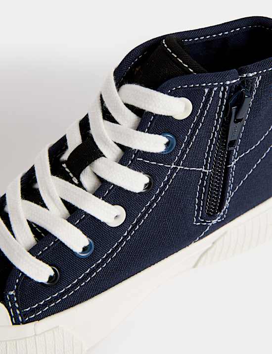 Kids' Canvas Freshfeet&trade; High Top Trainers (4 Small - 7 Large)