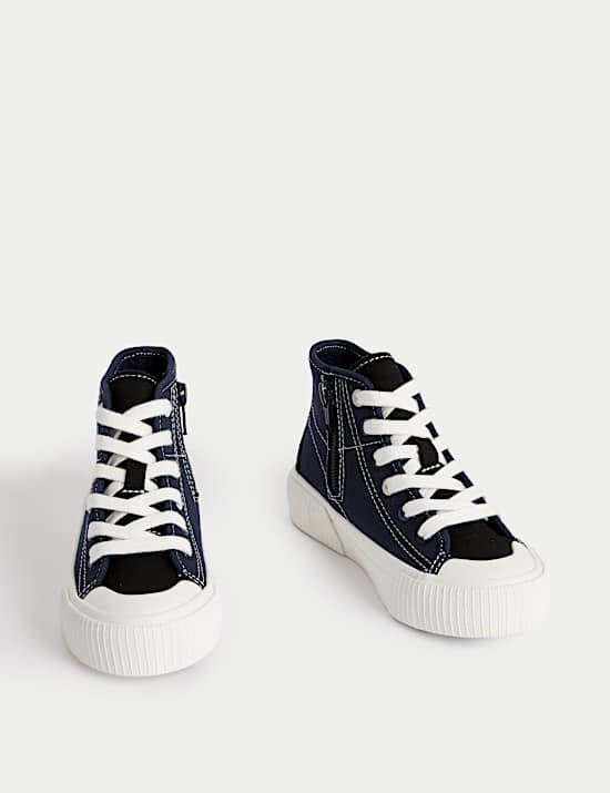 Kids' Canvas Freshfeet&trade; High Top Trainers (4 Small - 7 Large)