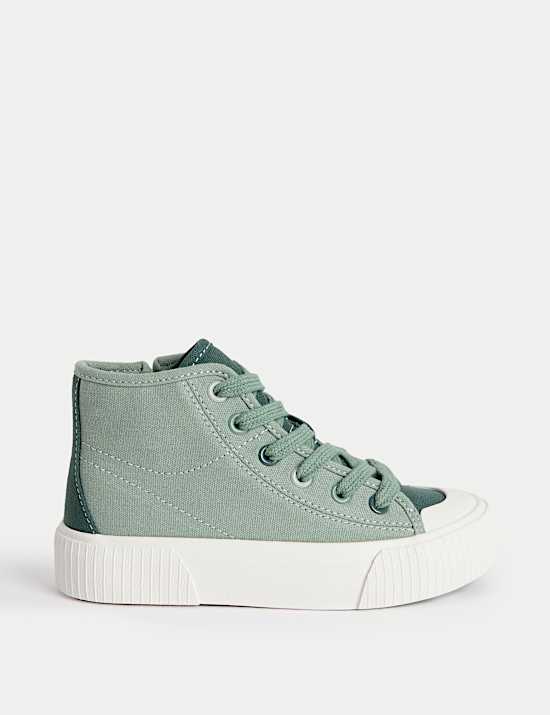 Kids' Canvas Freshfeet™ High Top Trainers (4 Small - 7 Large)