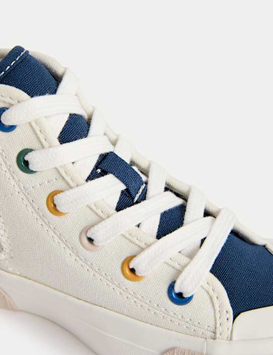 Kids' Canvas Freshfeet&trade; High Top Trainers (4 Small - 7 Large)