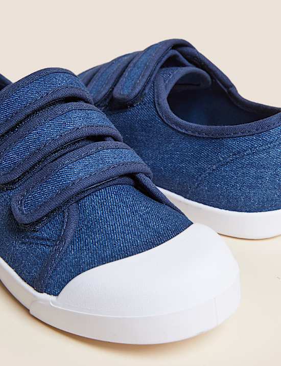 Kids' Freshfeet&trade; Denim Riptape Trainers (13 Small - 7 Large)