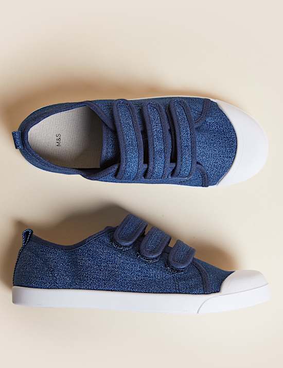 Kids' Freshfeet&trade; Denim Riptape Trainers (13 Small - 7 Large)