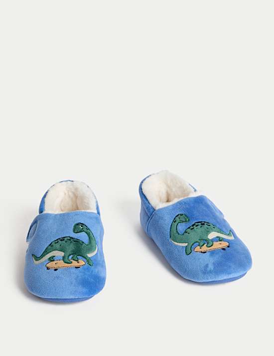 Dinosaur Riptape Slippers (4 Small - 13 Small)
