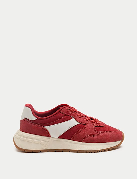 נעלי סניקרס אלסטיות במיוחד בעיטור תחרה לילדות (4 סמול-7 לארג')