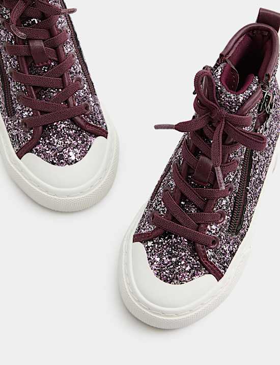 Kids' Glitter Charm High Tops (4 Small - 2 Large)