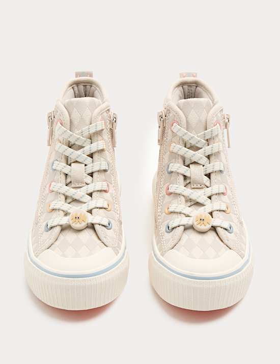 Novelty Patterned High Top Trainers (4 Small - 2 Large)