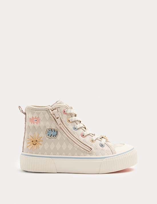 Novelty Patterned High Top Trainers (4 Small - 2 Large)