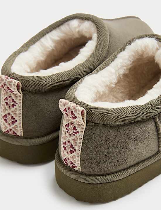 Mit Kunstpelz gefütterte Hausschuhe für Kinder (26,5–40,5)