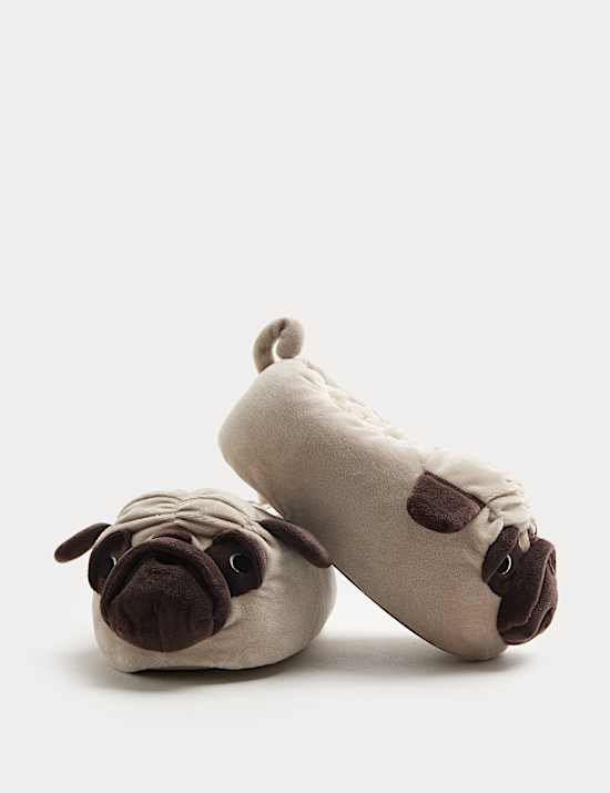 Kids' Pug Slippers (9 Small - 7 Large)