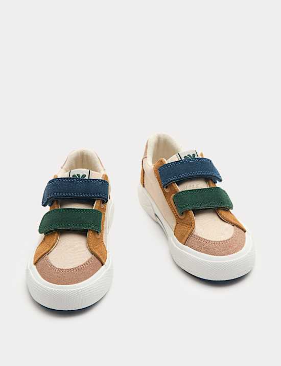 Kids' Low Top Canvas Riptape Trainers (4 Small - 2 Large)