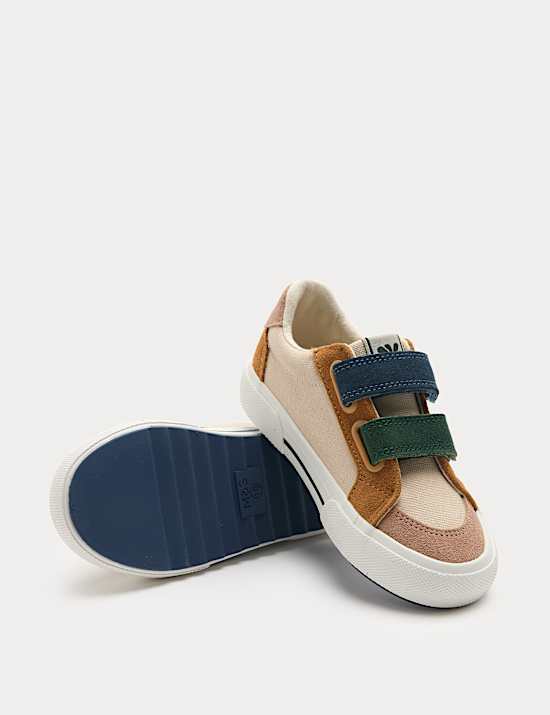 Kids' Low Top Canvas Riptape Trainers (4 Small - 2 Large)