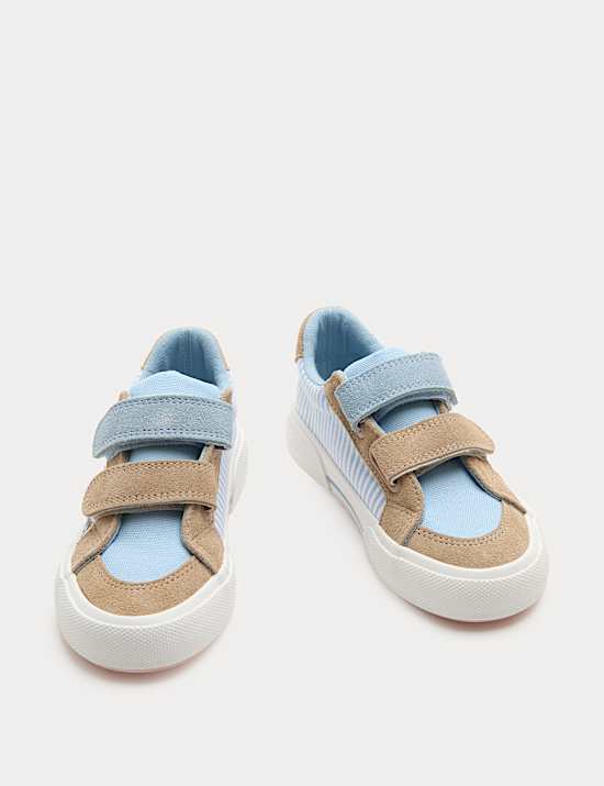 Kids' Low Top Canvas Riptape Trainers (4 Small - 2 Large)