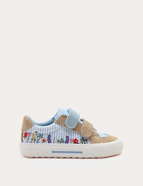 Kids' Low Top Canvas Riptape Trainers (4 Small - 2 Large)