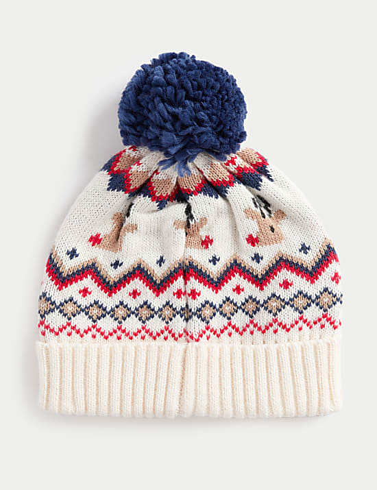 Kids' Fair Isle Reindeer Winter Hat (1-13 Yrs)