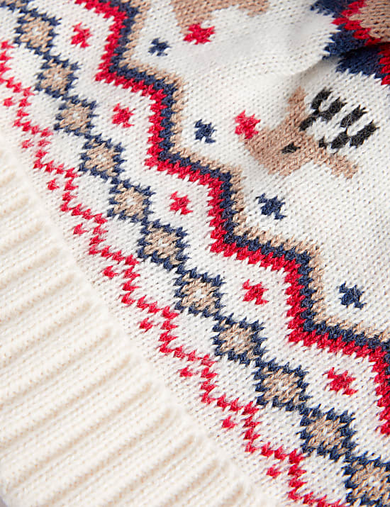 Kids' Fair Isle Reindeer Winter Hat (1-13 Yrs)