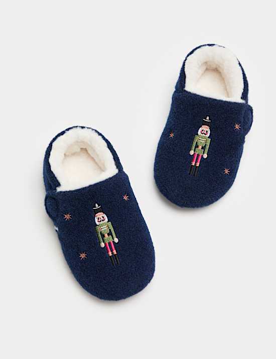 Chaussons à motif casse-noisette et bande auto-agrippante (du 20,5 au 32)