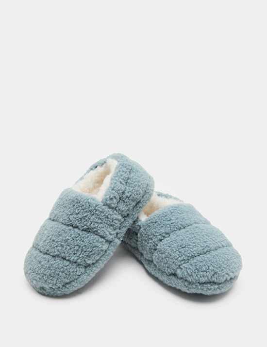 Kids' Borg Elastic Back Slippers (4 Small - 2 Large)