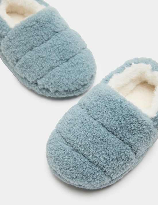 Kids' Borg Elastic Back Slippers (4 Small - 2 Large)